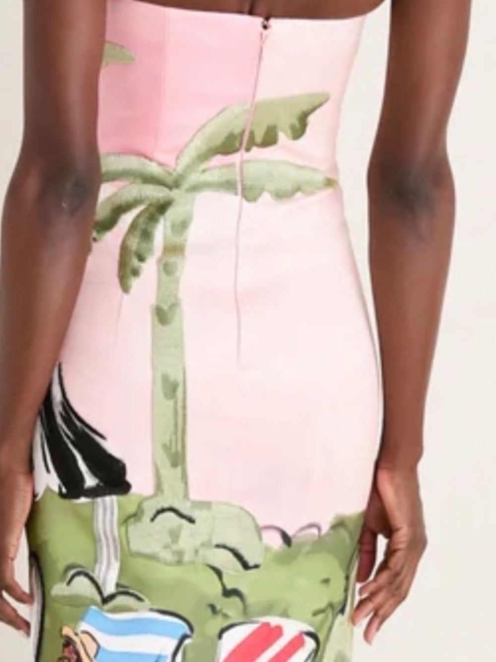 Leo Lin Riviera Print Ava Bustier Dress, Size 6 - Picture 3 of 9